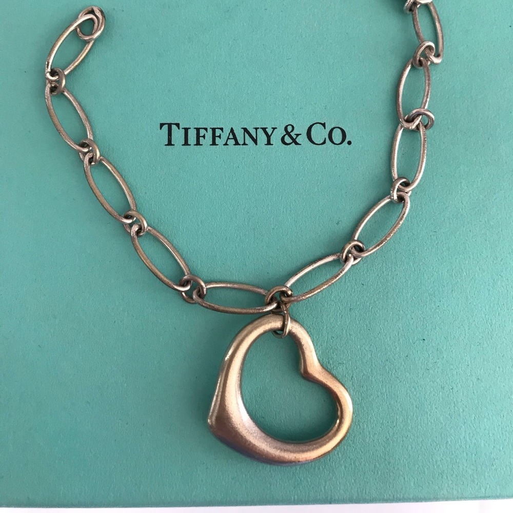 Tiffany & Co Open Heart Charm Bracelet